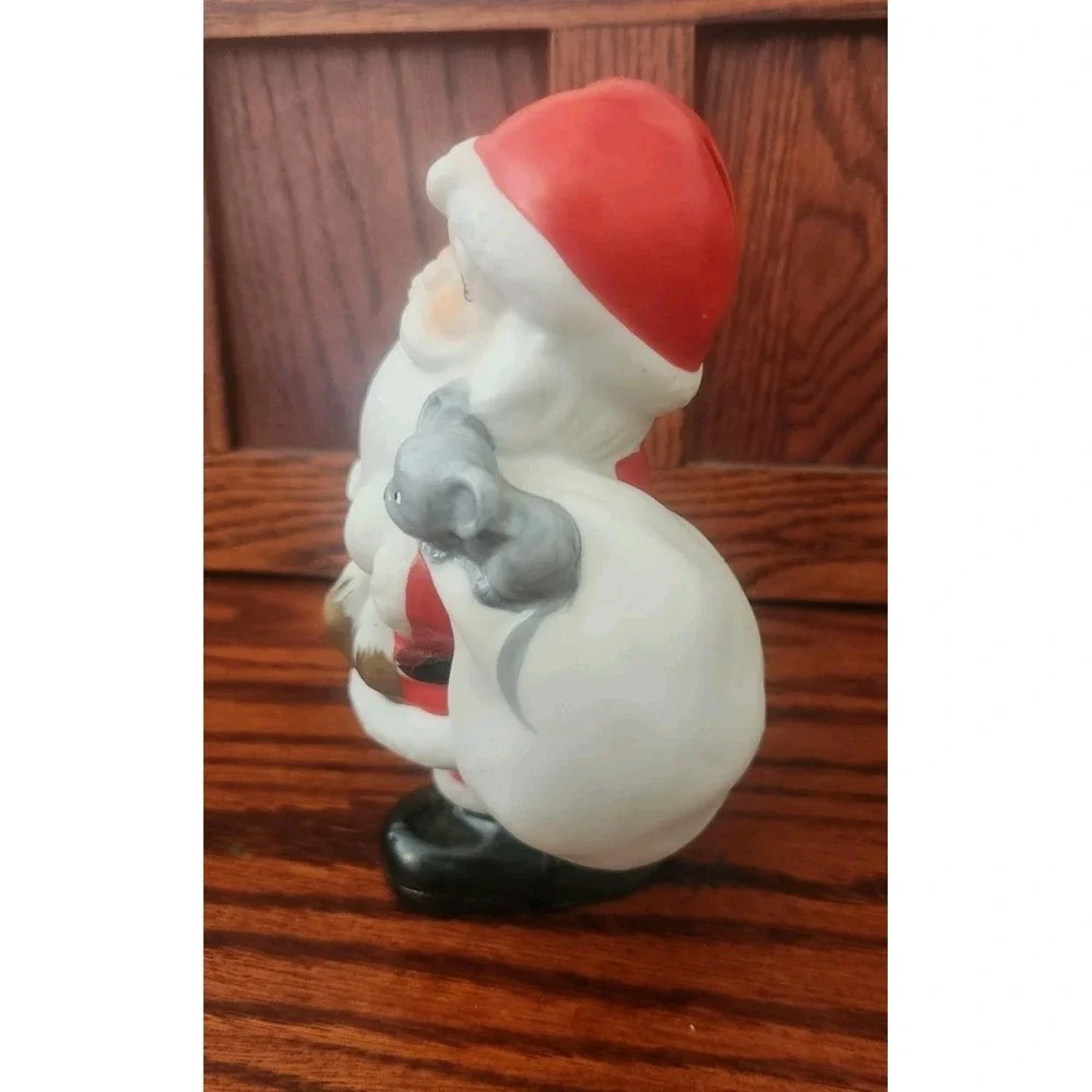 Homco Santa Claus With Mouse Coin‎ Bank /figurine Ceramic Christmas 5212 Vtg